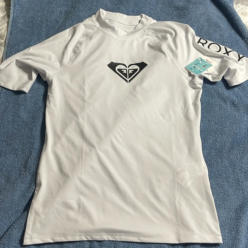 Roxy White and Black Rash Guard top - Picture 1 of 5